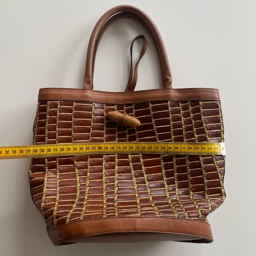 Genuine Leather Vintage Italian Designer Silvano Biagini Bucket Bag - Picture 14 of 16